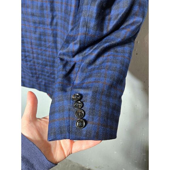 TailoRED  x Ermenegildo Zegna Cloth Plaid Wool Silk Sports Coat Size 56L Jacket - Picture 11 of 13